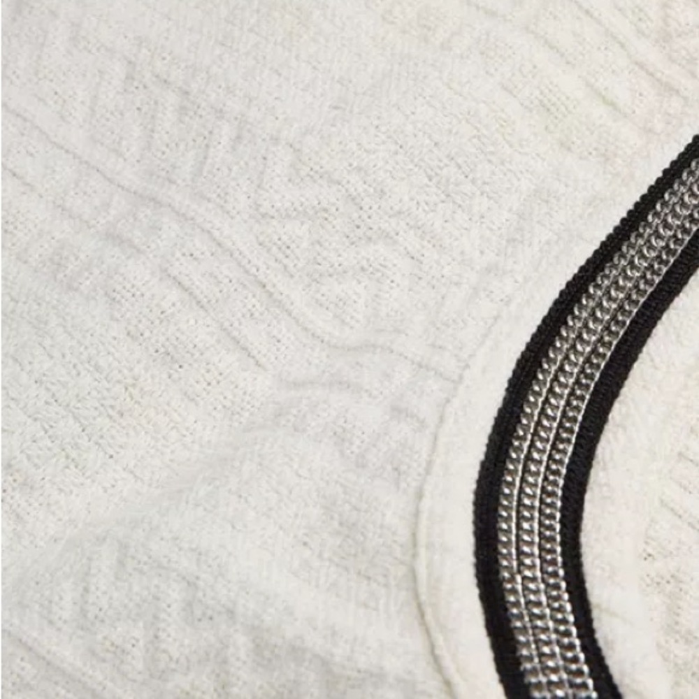 The Kooples White Ribbed Tank Dress with Black Trim - Picture 6 of 8